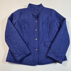 Talbots Quilted Navy Puffer Jacket